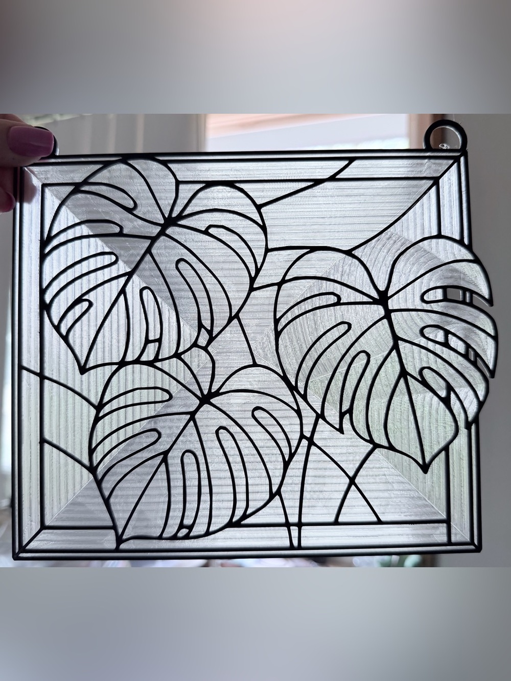 Monstera Suncatcher, Color Your Own Stained Window Decor, Handmade